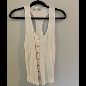 White racer back ribbed tank